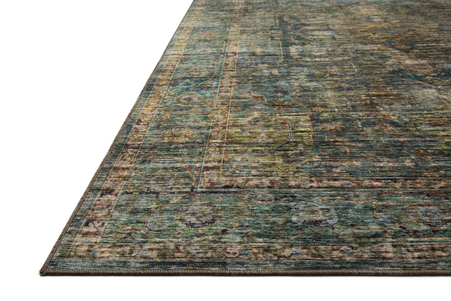 Loloi II Anniston Collection ANS-05 Lagoon/Multi 5'-0" x 7'-6" Machine Washable Area Rug