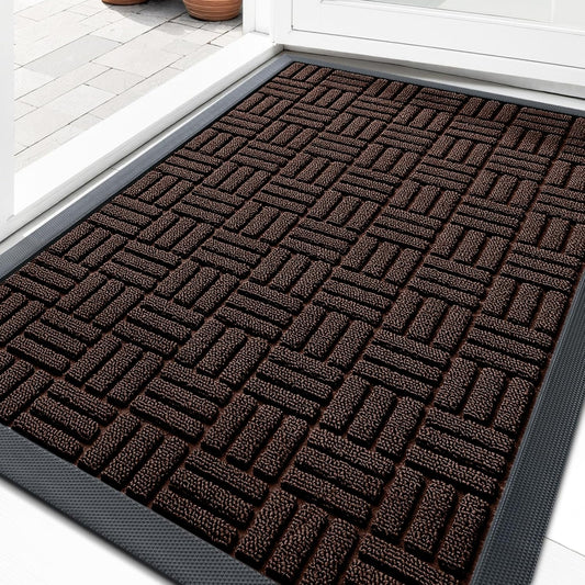 OLANLY Heavy-Duty Front Door Mat - Absorbent, Non-Slip, Stain & Fade Resistant | 29.5x17, Brown