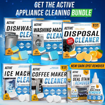 Dishwasher Cleaner And Deodorizer Tablets - 24 Pack Deep Cleaning Descaler Pods for Dish Washer Machine, Heavy Duty, Septic Safe, Natural Limescale Remover, Calcium, Odor, Smell - 12 Month Supply