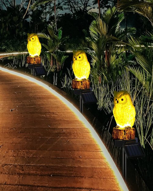 iStatue Owl Solar Garden Stake Light - Waterproof Cute Animal Figurine for Pathway & Patio Decor