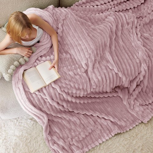 Bedsure GentleSoft Pink Fleece Blanket - Cozy, Soft Throw for Couch | Perfect for Women & Girls, 108x90 Inches