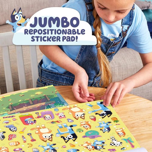Bluey Jumbo Sticker Pad - Over 165 Repositionable Stickers & 5 Play Scenes | Fun for Kids Ages 3+