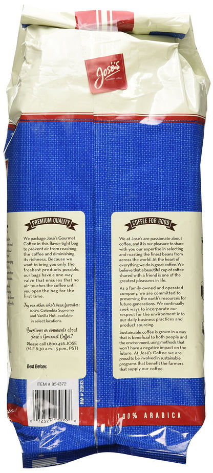 Jose's Gourmet Coffee Organic French Roast Whole Bean Coffee 3 Lbs/ 48 Oz