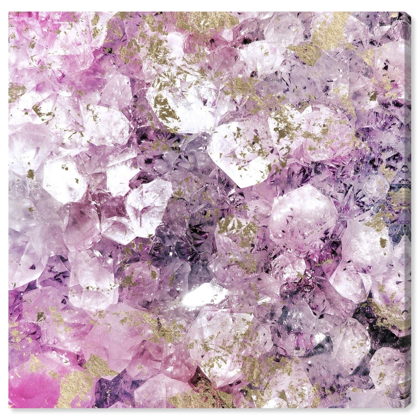 The Oliver Gal Artist Co. Abstract Wall Art Canvas Prints Romance' Crystals Home Décor, 24 in x 24 in, Purple, Gold