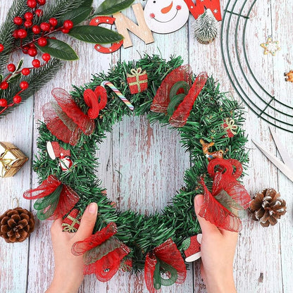 Aodaer 24 Pack 12 Inch Christmas Wire Wreath Frames - Green Metal Ring