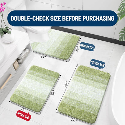 OLANLY Large Bathroom Rugs - Extra Soft Microfiber Mat 40x24 | Quick Dry, Washable, Rubber Backing, Mustard Yellow