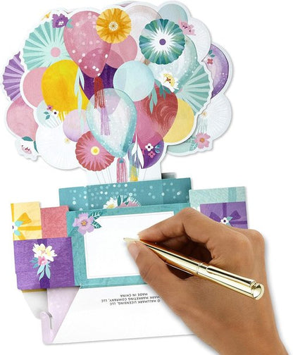 Hallmark Pop-Up Birthday Card - Beautiful Flower Balloons Design for Women | Unique Gift Idea
