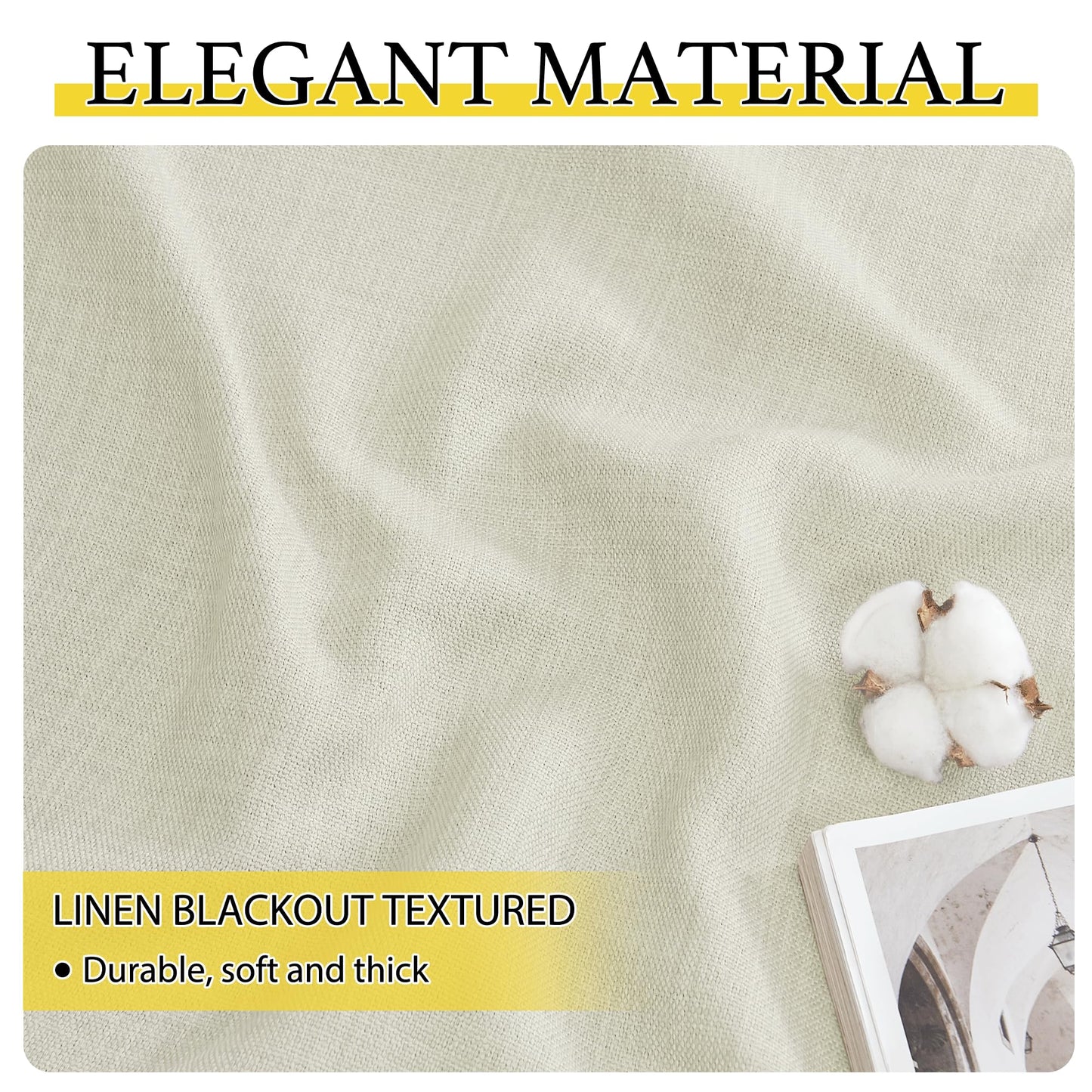 NICETOWN 30 Inch Length Curtain Valances, 2 Panels Blackout Thermal Insulating Small Half Curtain Tiers for Kitchen with Top Grommet, Window Covering for Bathroom (Natural, 34 x 30 Inch Length)
