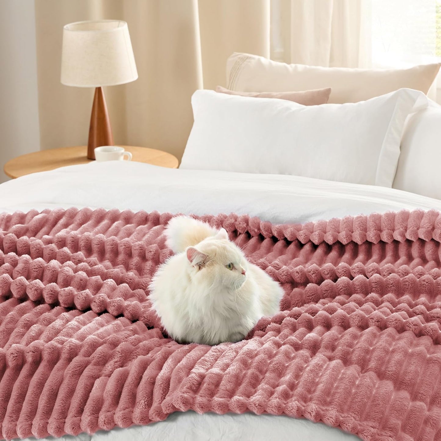 Bedsure GentleSoft King Blanket - Super Soft Dusty Pink Fleece for Cozy Comfort, 108x90 Inches