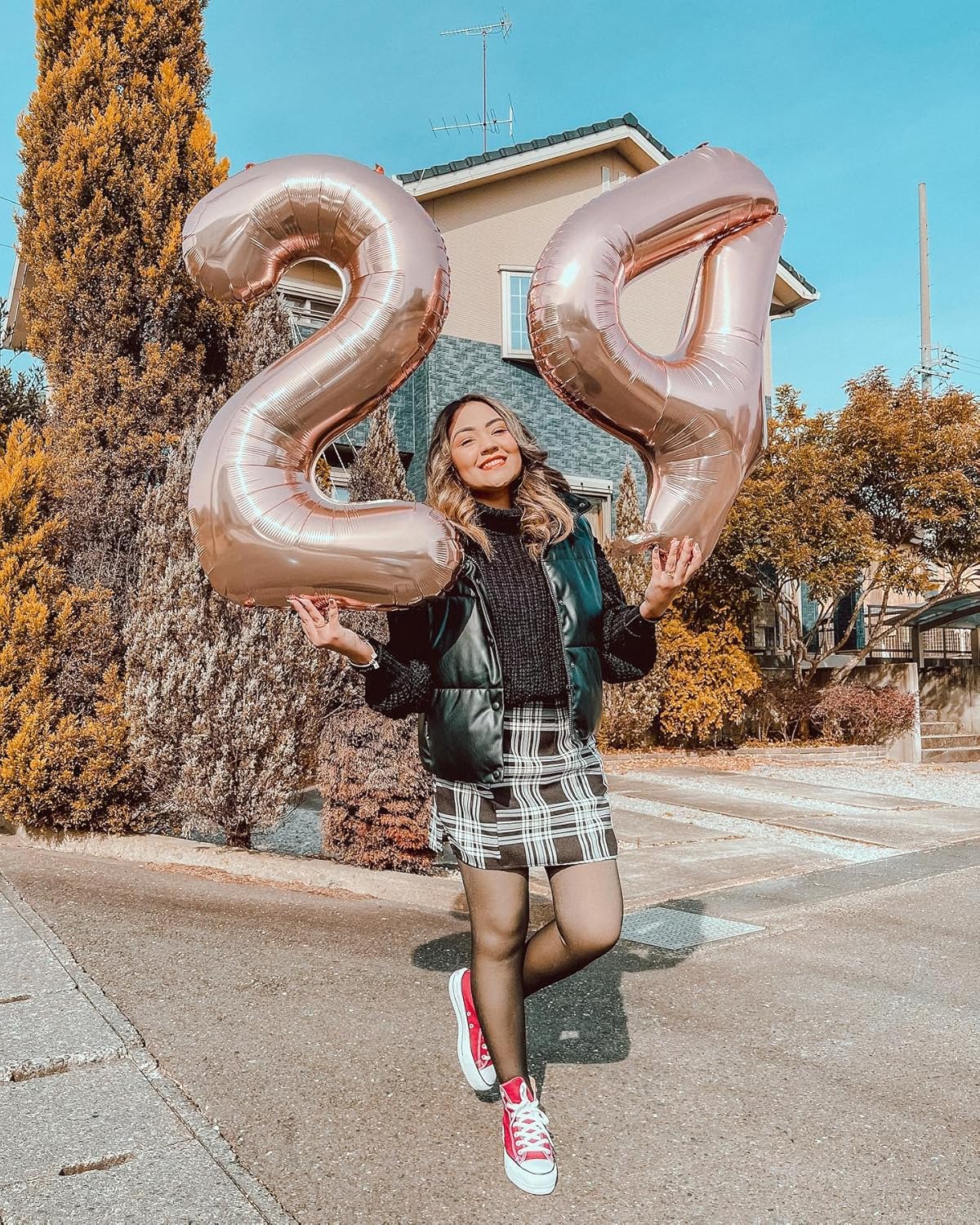 Rose Gold Number 7 Balloon - 40 Inch Giant Foil Balloon for 7th Birthday Party Decorations