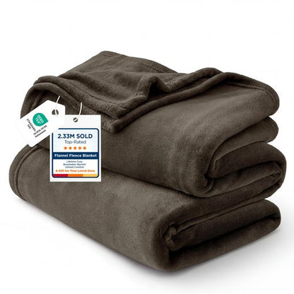 Bedsure GentleSoft Fleece Blanket Twin Size Brown - 300GSM Lightweight Plush Fuzzy Cozy Soft Warm Blanket for Bed, Sofa, Couch, Travel, Camping, 60x80 inches