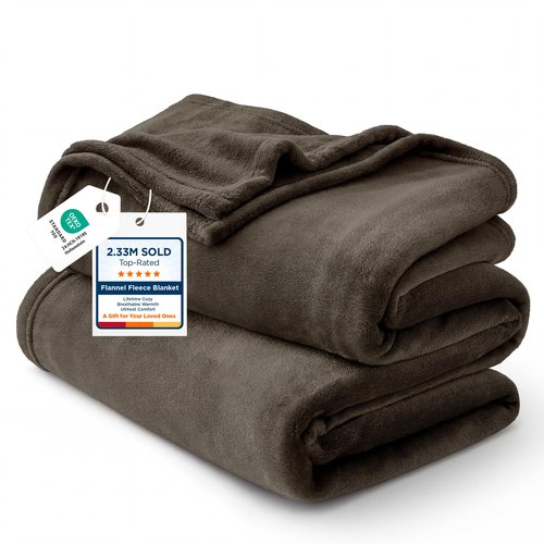 Bedsure GentleSoft Fleece Blanket Twin Size Brown - 300GSM Lightweight Plush Fuzzy Cozy Soft Warm Blanket for Bed, Sofa, Couch, Travel, Camping, 60x80 inches