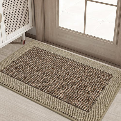 BEQHAUSE Indoor Door Mat - Non-Slip, Washable Dirt Trapper Rug | 20" x 32", Taupe Color