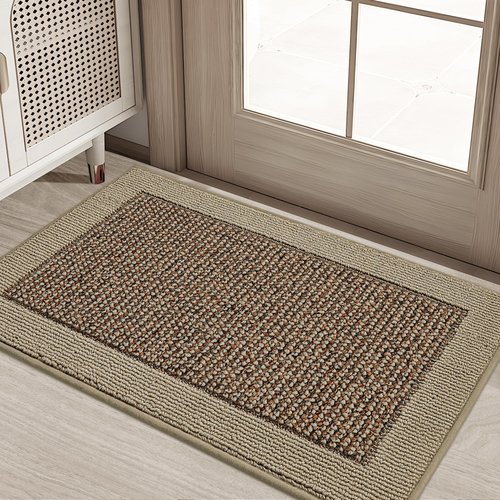 BEQHAUSE Indoor Door Mat 20" x 32", Dirt Trapper Door Mats Non-Slip Entryway Rugs Washable, Resist Dirt Absorbent Welcome Mat, Low Profile Floor Mats for Front Back Door and Entryway, Taupe