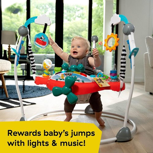 Baby Einstein 2-in-1 Interactive Jumper - Ocean Explorers Airplane Adventure | Lights & Activities for Ages 6+ Months, Max Weight 25 lbs.