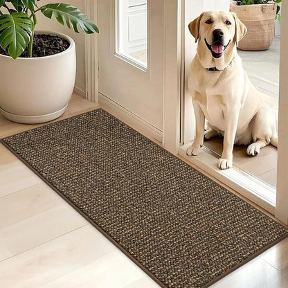 BEQHAUSE Dirt Trapper Door Mat - Non-Slip, Washable, Absorbent Entrance Mat | 20" x 48", Brown