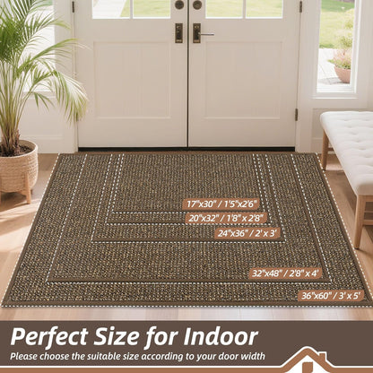 BEQHAUSE Dirt Trapper Door Mat - Non-Slip, Washable, Absorbent Entrance Mat | 36" x 60", Brown