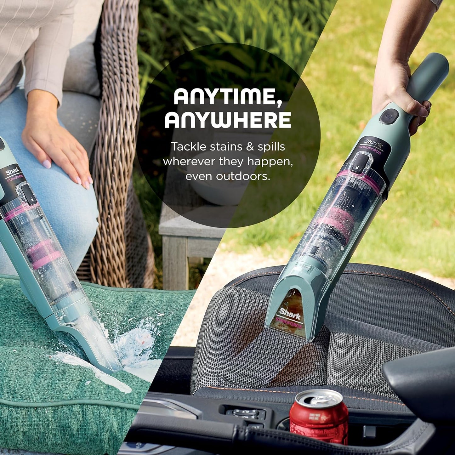 Shark StainForce Cordless Portable Spot & Odor Remover System - Dual-Formula Refill 2-Pack, 2x 16.9oz for Carpets & Rugs