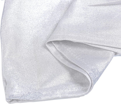 MDS Spandex Foil Chair Sashes - Universal Fit Elastic Stretch Bands with Buckle for Weddings | Metallic Silver, Pack of 150