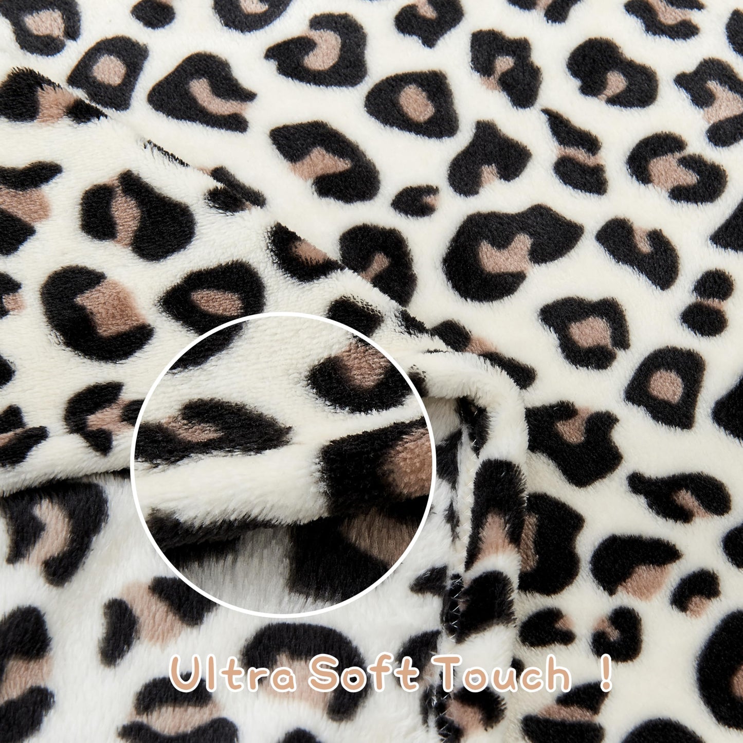 Yurhap Leopard Print Baby Blanket Fleece Baby Blankets for Boys Girls, Ultra Soft Cozy Fluffy Infant Toddler Newborn Receiving Blankets for Crib Stroller, 30"x40", Cream