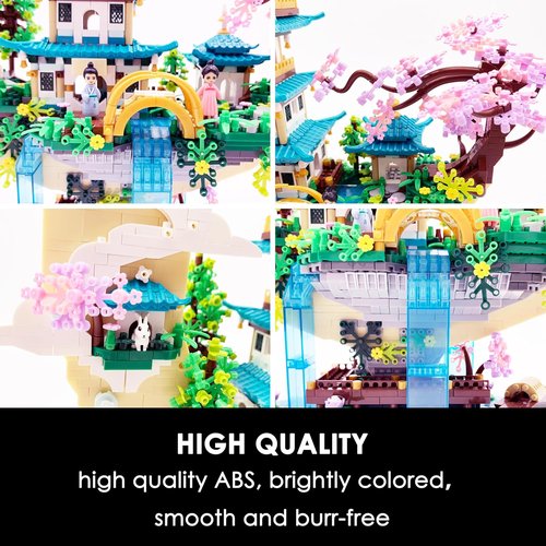 Chinese Moon Palace Building Blocks Set - 4288 PCS Cherry Blossom Bonsai Tree Model for Adults & Teens | Creative Gift for Ages 14+