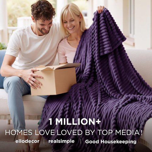 Bedsure GentleSoft Fleece Blanket - Cozy Purple Throw for Couch, Perfect Size 50x60 Inches