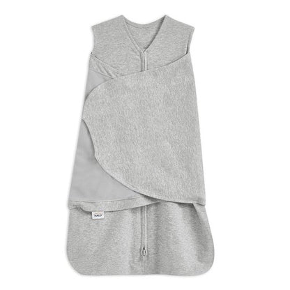 HALO 100% Cotton Sleepsack Swaddle - 3-Way Adjustable Wearable Blanket, TOG 1.5, Heather Grey, Small (3-6 Months)