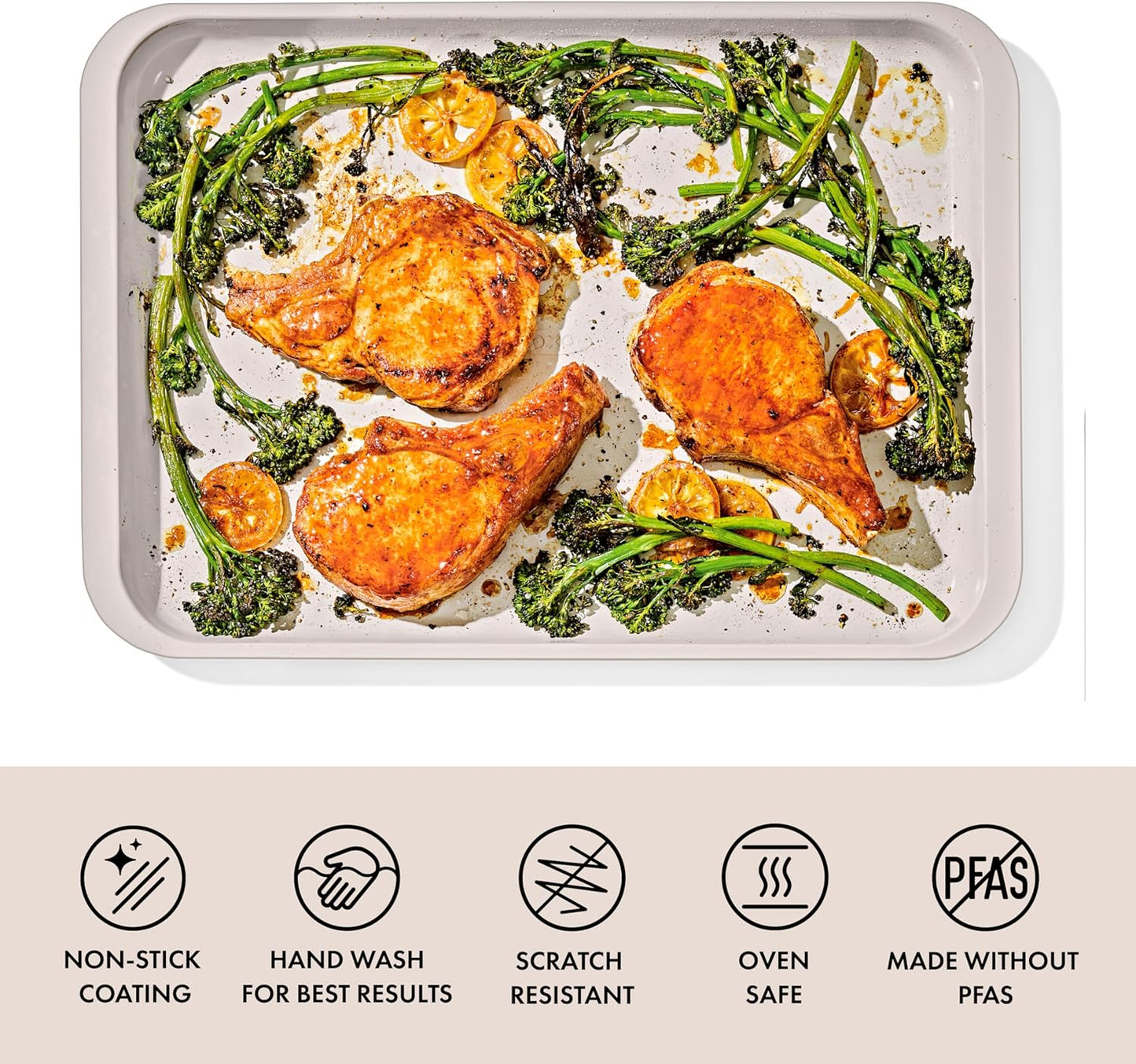 OXO Good Grips Half Sheet Pan - Non-Stick Pro Ceramic Coated Metal Bakeware for Perfect Biscuits
