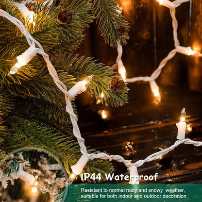 HEYFUNi Clear Christmas Lights Set - 50 Count Mini String Lights for Holiday Decor | 13 Feet White Wire