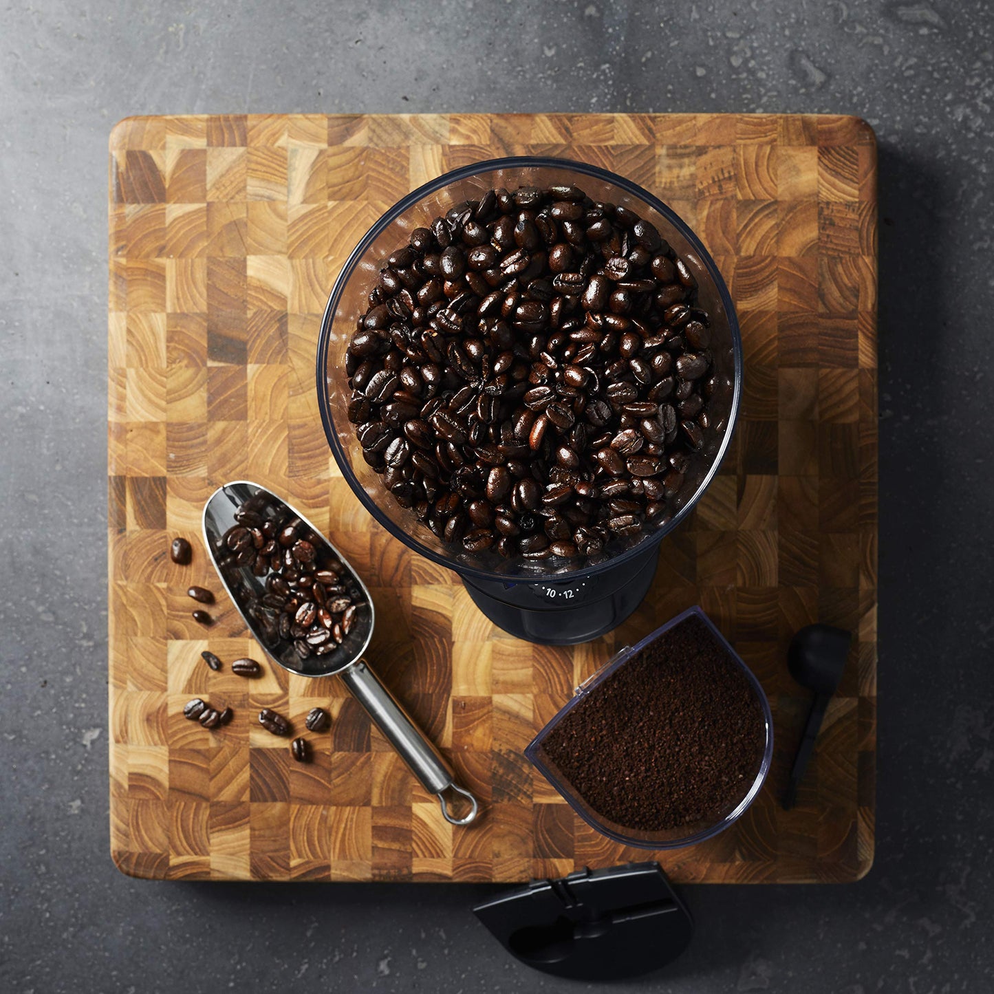 Mr. Coffee Automatic Burr Mill Coffee Grinder with 18 Custom Grinders, Silver