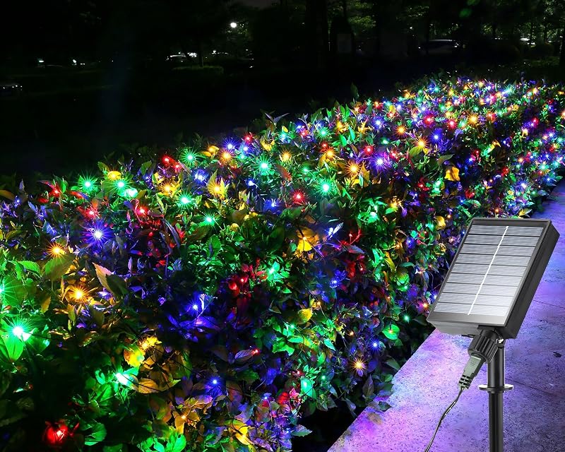 2Pack 4ft x 6ft Solar Net Lights Christmas String Lights, Multicolor