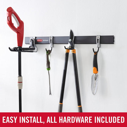 Rubbermaid FastTrack Utility Hooks - Heavy-Duty 5-Piece Tool Organizer Kit for Garage & Shed