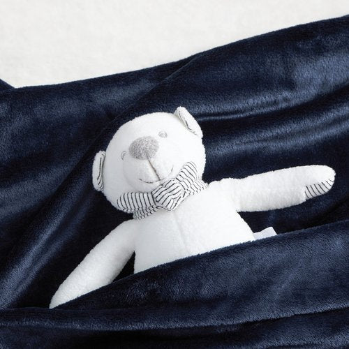 Bedsure GentleSoft Bedding Fleece Blanket for Girls and Boys - Soft Cozy Cute Small Throw Blankets for Travel, 43x55 Inches, Navy