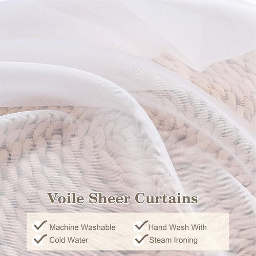 OWENIE White Pinch Pleated Sheer Curtains 84 Inches Long 2 Panels Set for Bedroom Living Room, Soft Airy Light Filtering Sheer Privacy Curtains Drapes, White, 2Pcs, Each 40x84 Inch