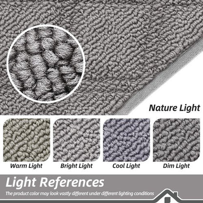 BEQHAUSE Dirt Trapper Door Mat 32" x 48", Non-Slip Washable Doormats Welcome Mat, Dirt Resistant and Absorbent Entrance Mat, Low Profile Floor Mats for Front Back Door, Entryway, Grey