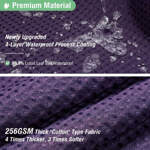 Dynamene Extra Long Shower Curtain,96 Inch Long Waffle Weave Heavy Duty Thick Fabric Bathroom Shower Curtain, Neutral Weighted Hotel Bath Curtain Set with 12 Plastic Hooks,72x96,Purple
