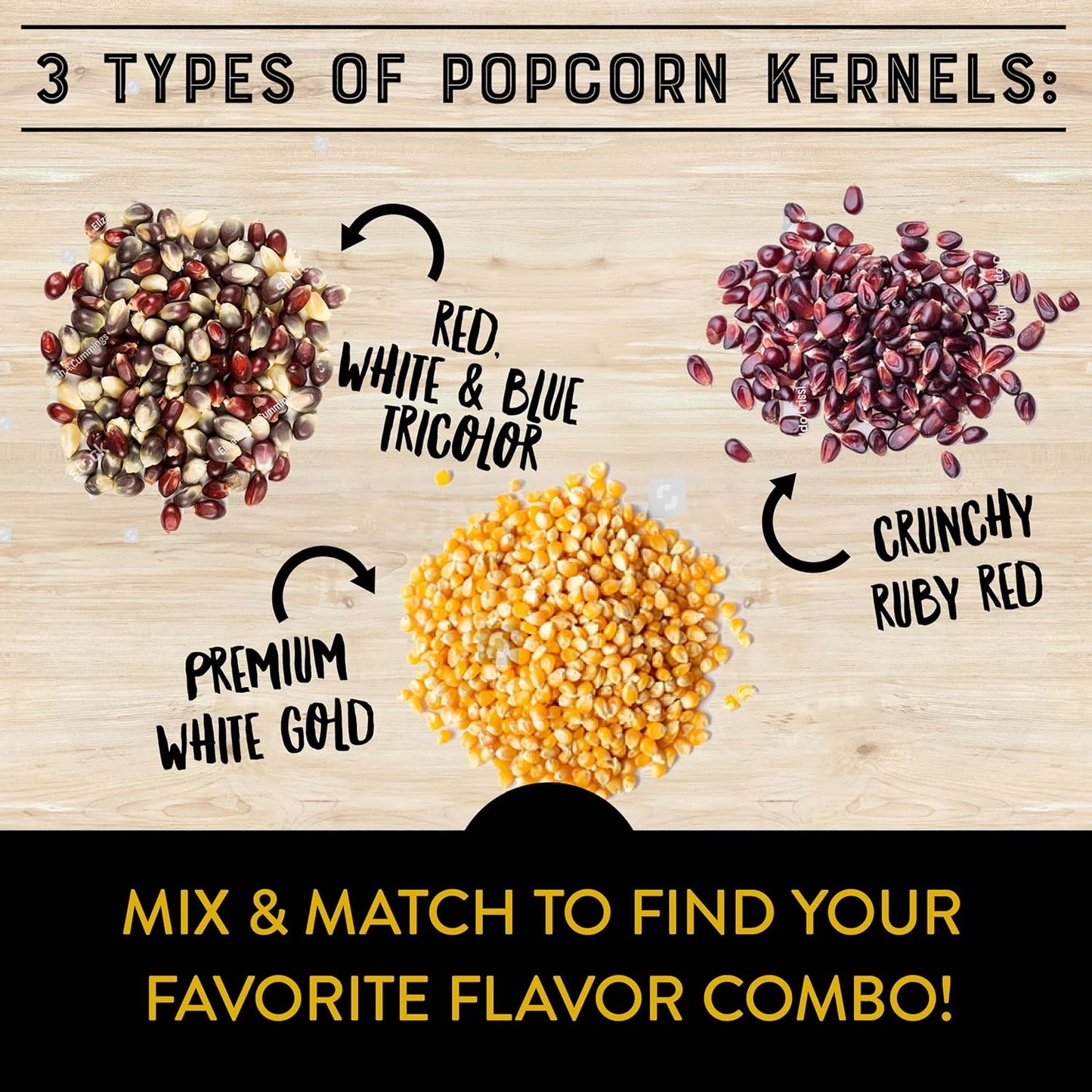 Urban Accents Movie Night Popcorn Gift Set - 3 Gourmet Kernels & 5 Flavorful Seasonings | Ideal Snack Box for Parties