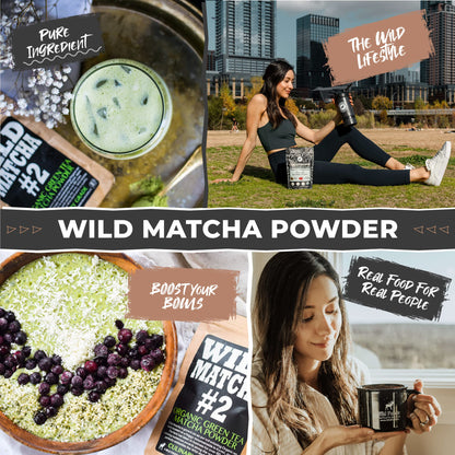 Wild Foods Organic Japanese Ceremonial Grade Matcha Powder - Stone Ground from 2nd Harvest, Shade Grown, and in a Small Batch (4 oz)