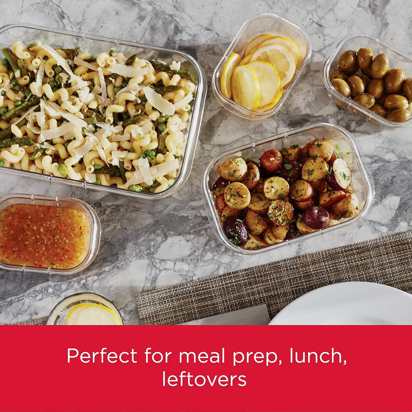 Rubbermaid Brilliance Food Storage - 10 Piece BPA-Free Plastic Containers | Leak-Proof & Microwave Safe