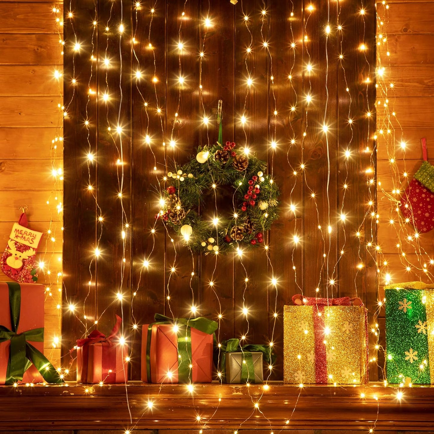 Tuanse 195 LED Curtain Lights - 8 Lighting Modes & Remote Control | 6.5 x 5 Feet Fairy Backdrop for Indoor/Outdoor Decor