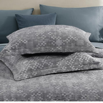 MaiRêve King Comforter Set Navy Blue, Crinkle Textured Design Bedding Set 7 Pieces Bed in A Bag, All Season Farmhouse Comforter Set with Sheets, Pillowcases & Shams