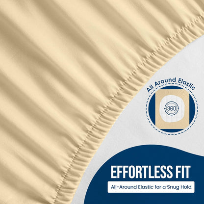 Utopia Bedding Twin Size Mattress Protector - Waterproof Terry Cover with Deep Pockets | Soft & Breathable Beige