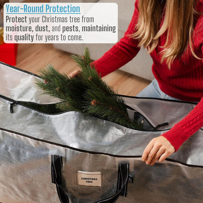 VENO Clear Christmas Wreath & Tree Storage Bags - 6 Pack for Wreaths, Tree & Wrapping Paper