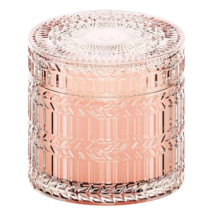 Hidden Label Rose & Sandalwood Scented Soy Candle – Ceramic Jar, Wood Wick, 14.8oz