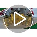 Nesting Christmas Lighted Gift Boxes Set of 3 with Metal Frame - Xmas Tree on Gauze Variation