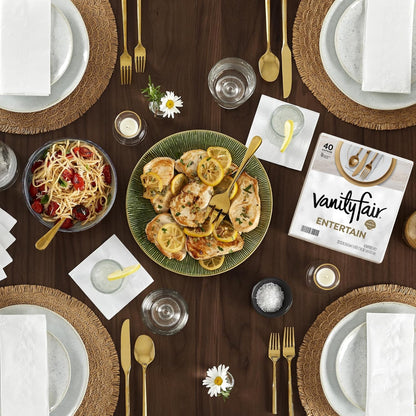 Vanity Fair Disposable Paper Napkins - 40 Count | Perfect for Entertaining and Events