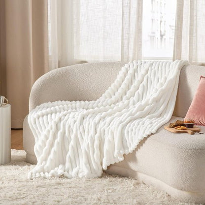 Bedsure Fleece Throw Blanket - Cozy Grey & White Design for Ultimate Comfort