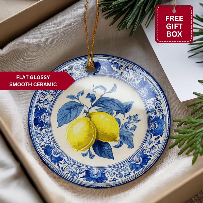 Amalfi Coast Ornament - Ceramic Sorrento Lemons Christmas Keepsake