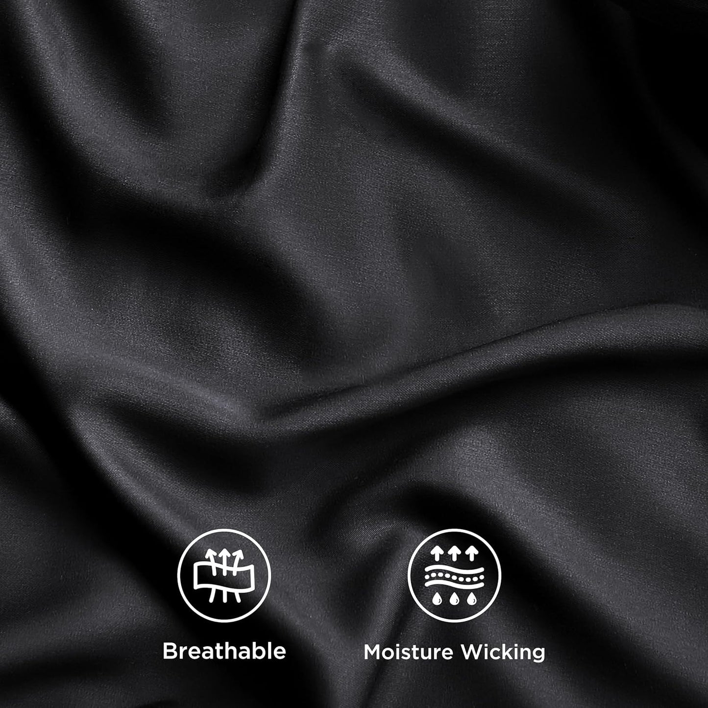 Bedsure Cooling Sheets - Twin XL Bamboo Rayon, Breathable & Soft, Deep Pocket Up to 16 Inches, Black