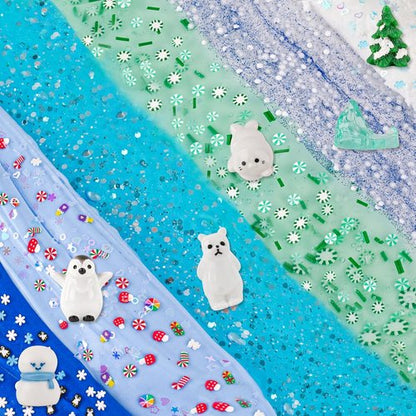 LAWOHO Snow Slime Kit - 6 Packs of Butter, Clear, Water & Cloud Slimes with Charms | Fun Slime Making Set for Kids
